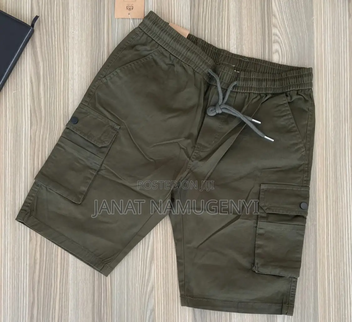Army Green Khaki Short With Side Pockets