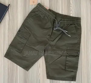 Army Green Khaki Short With Side Pockets