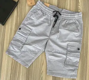 Grey Khaki Short With Side Pockets
