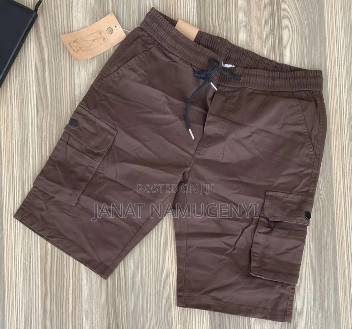Coffee Brown Khaki Short With Side Pockets
