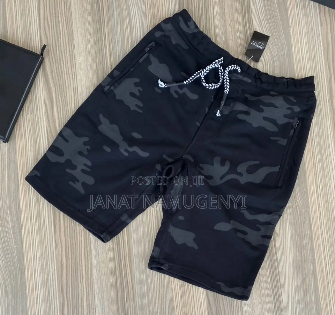 Black Camouflage Sweater Short