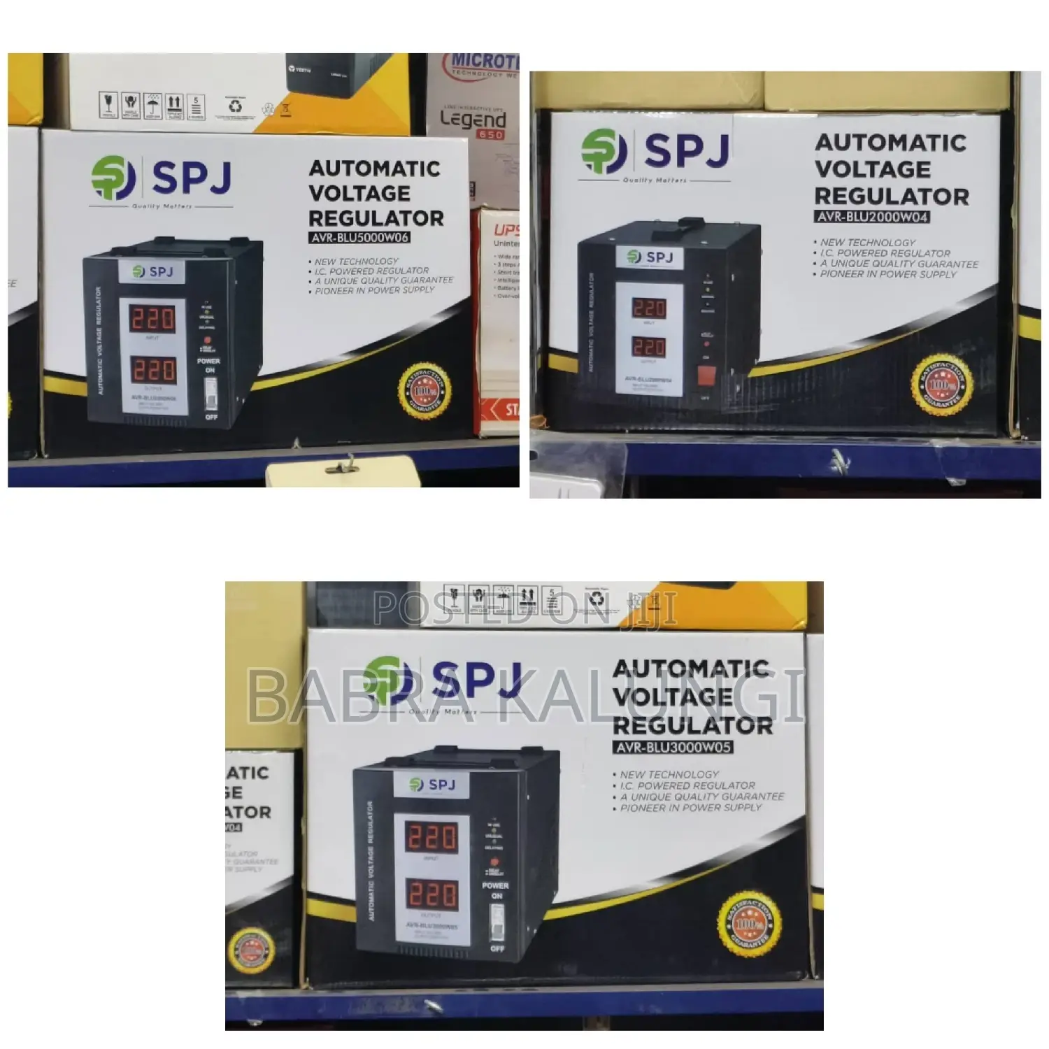 SPJ Avr-Blu3000w05 Automatic Voltage Regulator 3000w – Black
