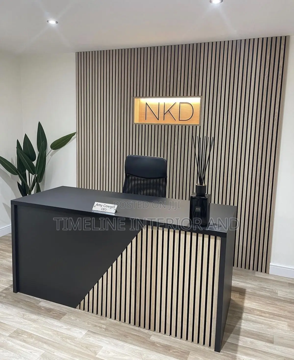 Reception Design With Fluted Wall Panels