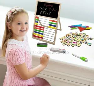 Early Educational Aids With Double-Sided Drawing Board