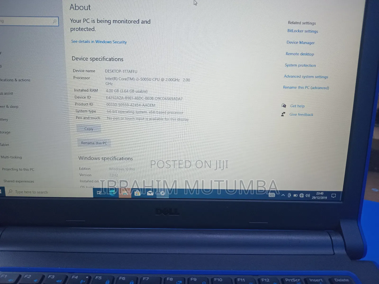 Laptop Dell Latitude 3350 4GB Intel Core I3 HDD 500GB