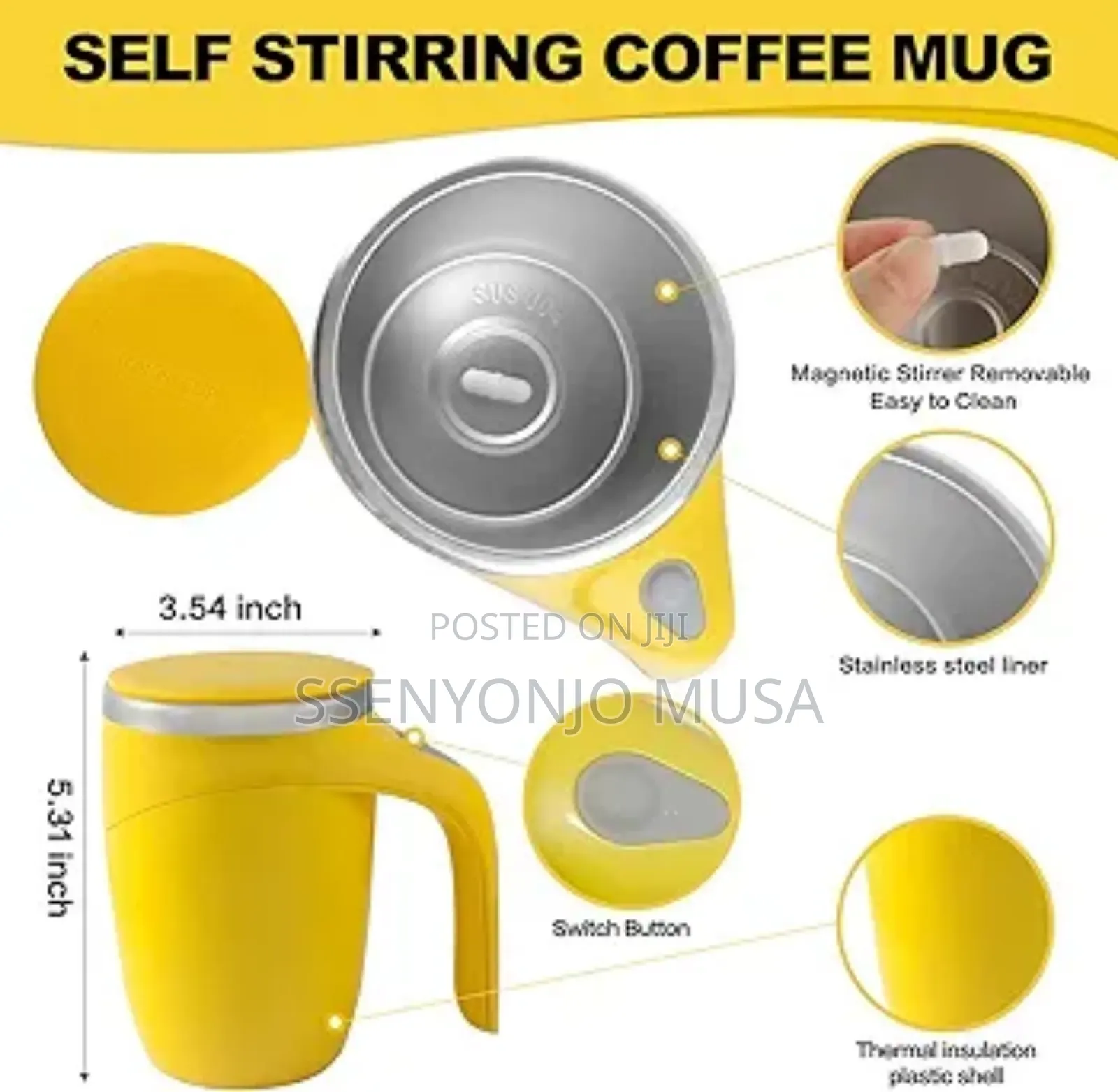Self Stirring Magnetic Coffee Mug