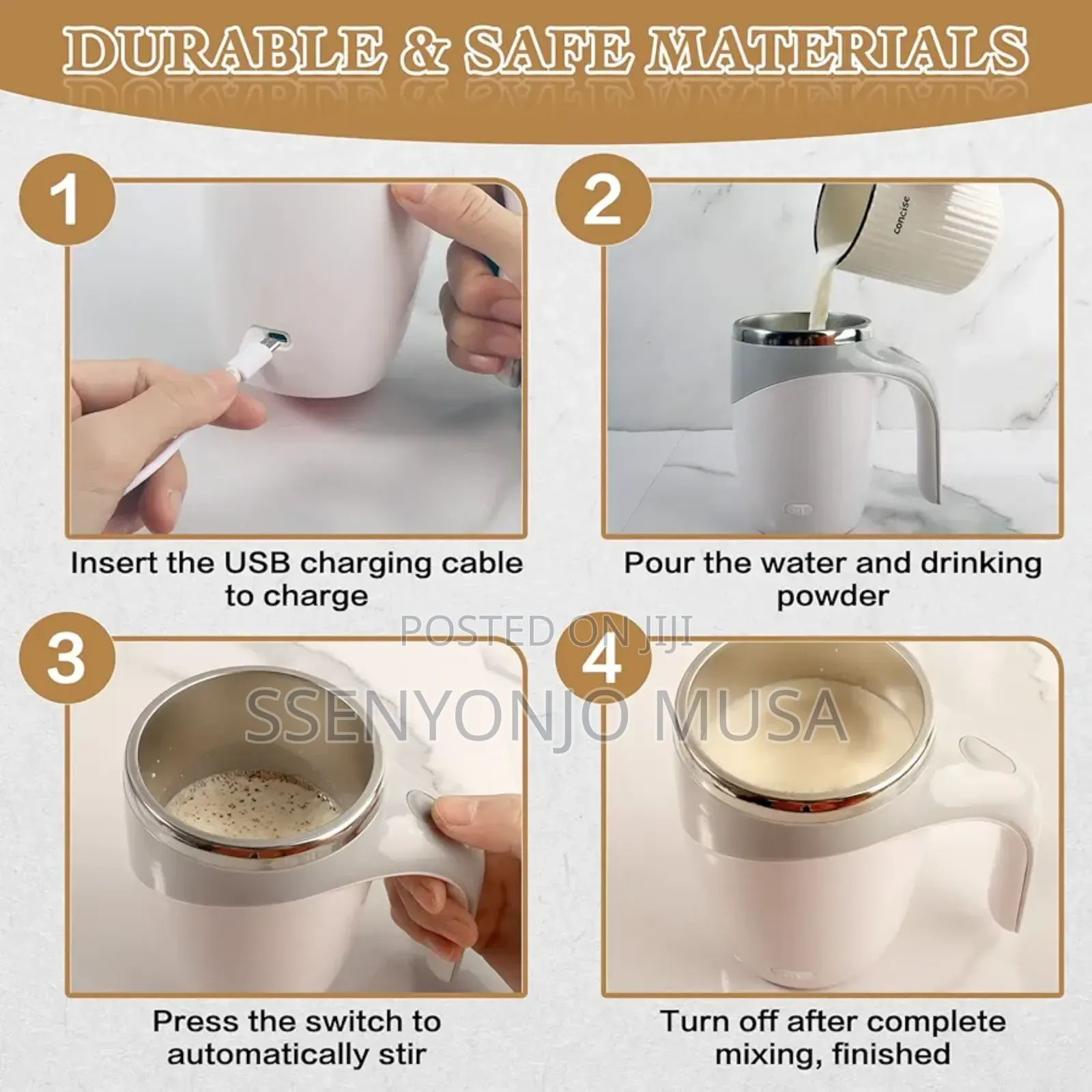 Self Stirring Magnetic Coffee Mug