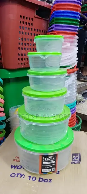 Round Plastic Storage Containers 6pcs