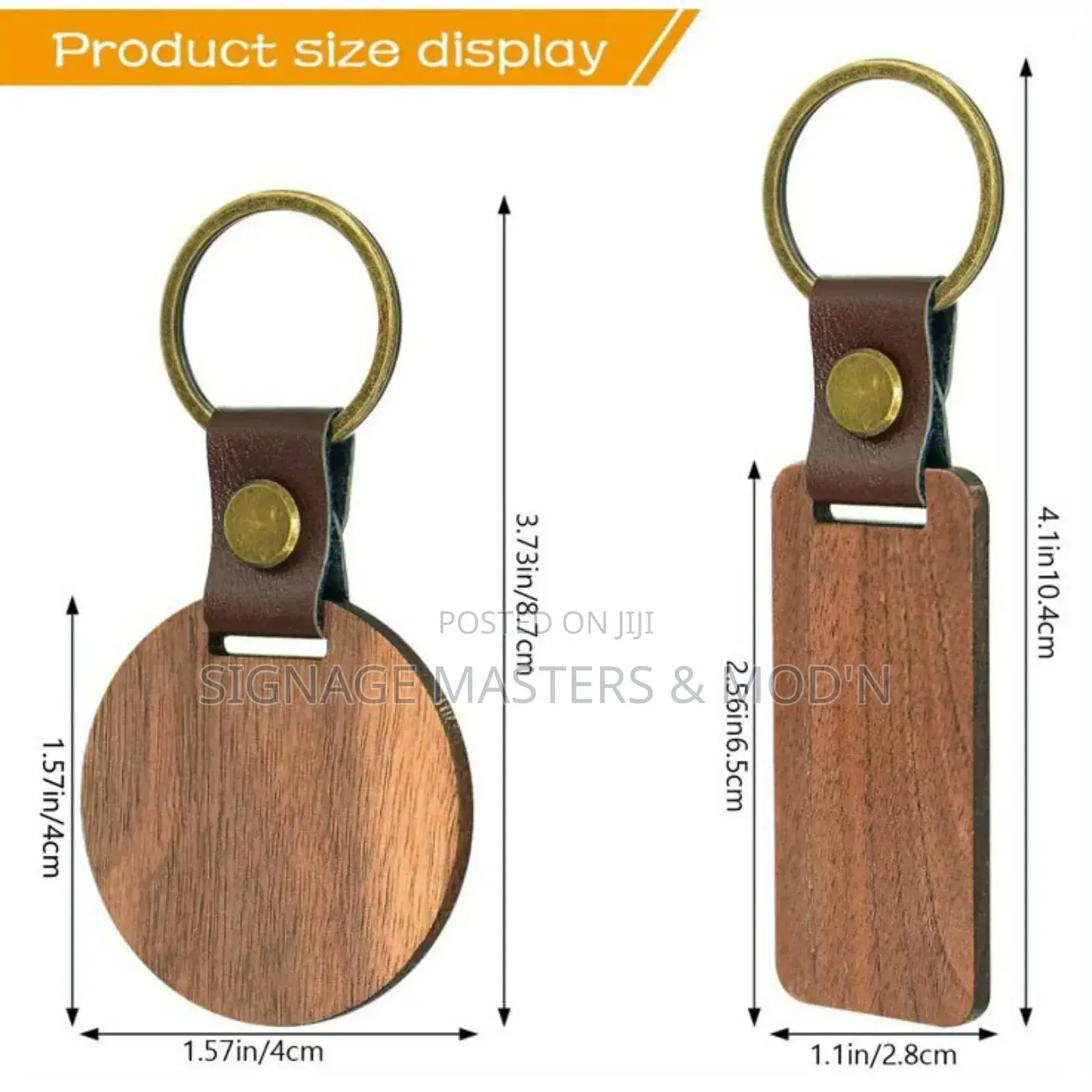 Leather Belt Wooden Keychain