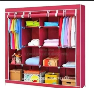 Four Column Metallic Closet Maroon