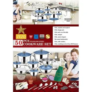 50pcs Stainless Steel Cookware Sets Cooking