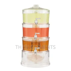 Acrylic 3-Tier Water, Juice Drink Dispenser With Ice Chamber