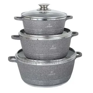Life Smile 3 Pieces of Non Stick Serving Saucepans Cookware