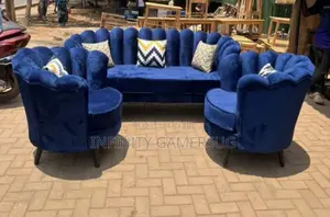 Flowersofa in Blue Color With Aseating Capacity of 4 People