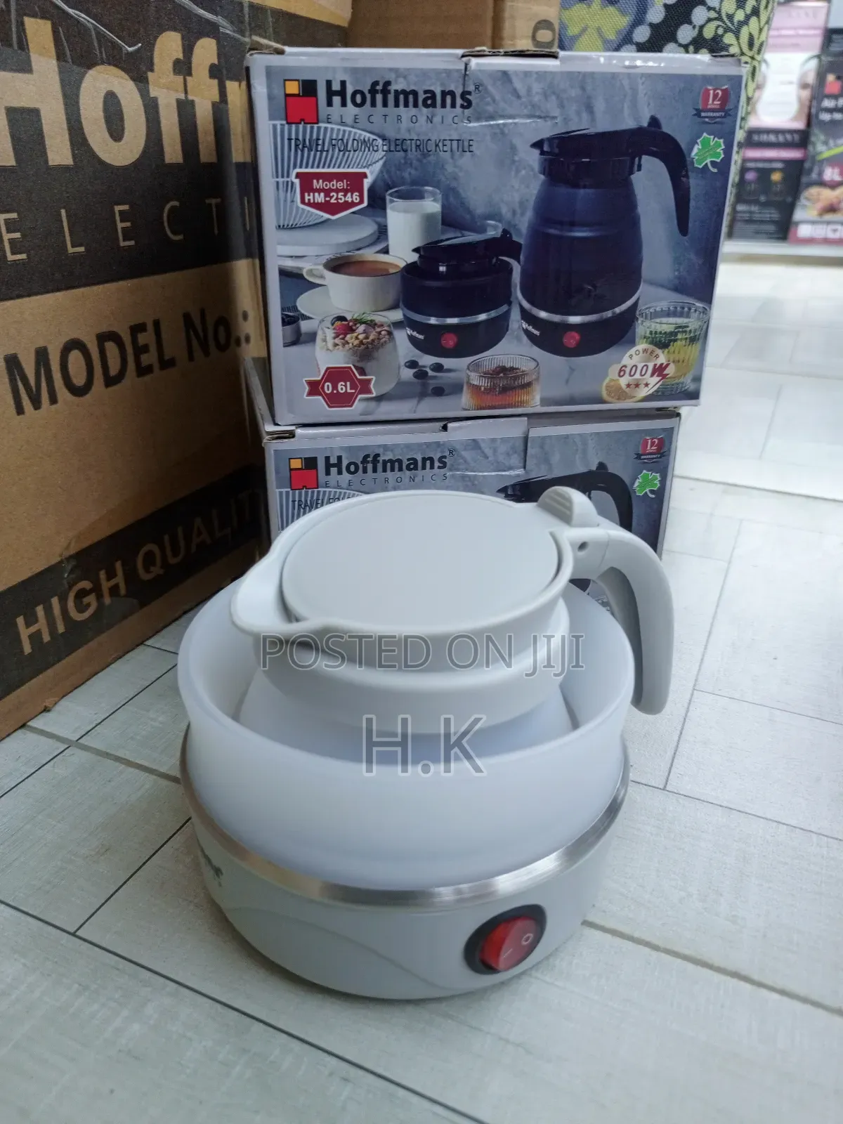 Hoffmans 0.6l Travel Folding Electric Kettle, Model Hm-2546
