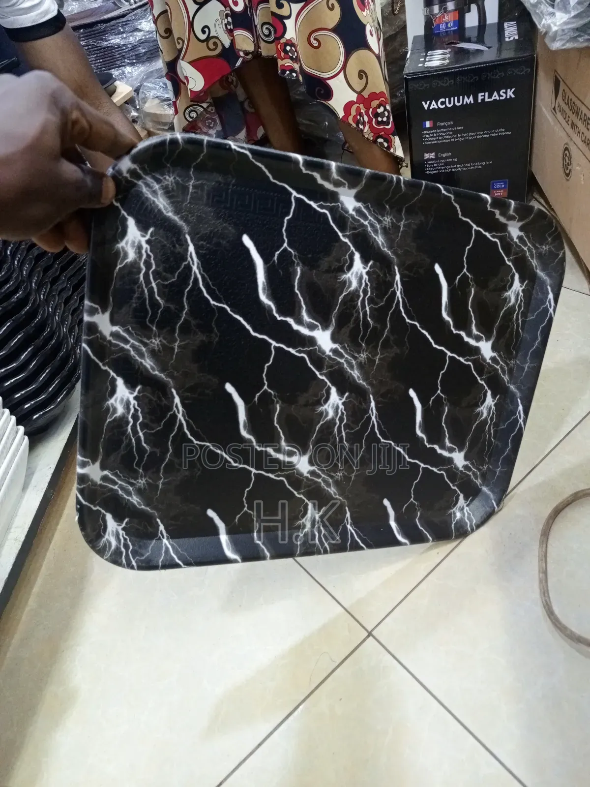 Black Rectangular Plastic Trays- 3pcs