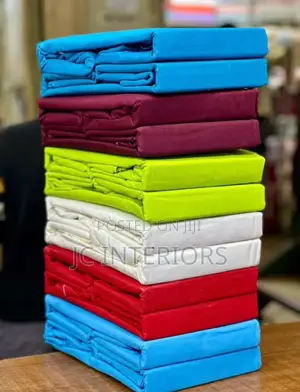 Plain Color Fitted Cotton Six Piece Bed Sheets