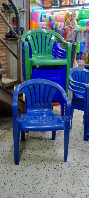 Blue Armrest Plastic Chairs