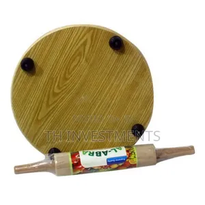 Chapatti Rolling Board Plus Rolling Pin – Brown 
