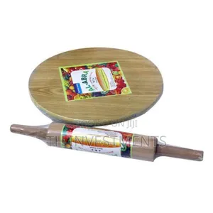 Chapatti Rolling Board Plus Rolling Pin – Brown 