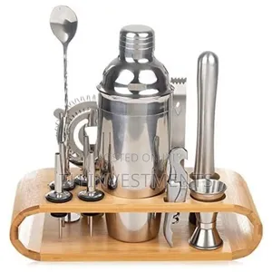 12-Piece Martini Cocktail Shaker 750ml in Stainless Bamboo