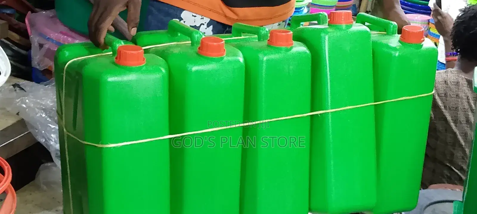 Green Plastic 20litres Jerrycans 5pcs