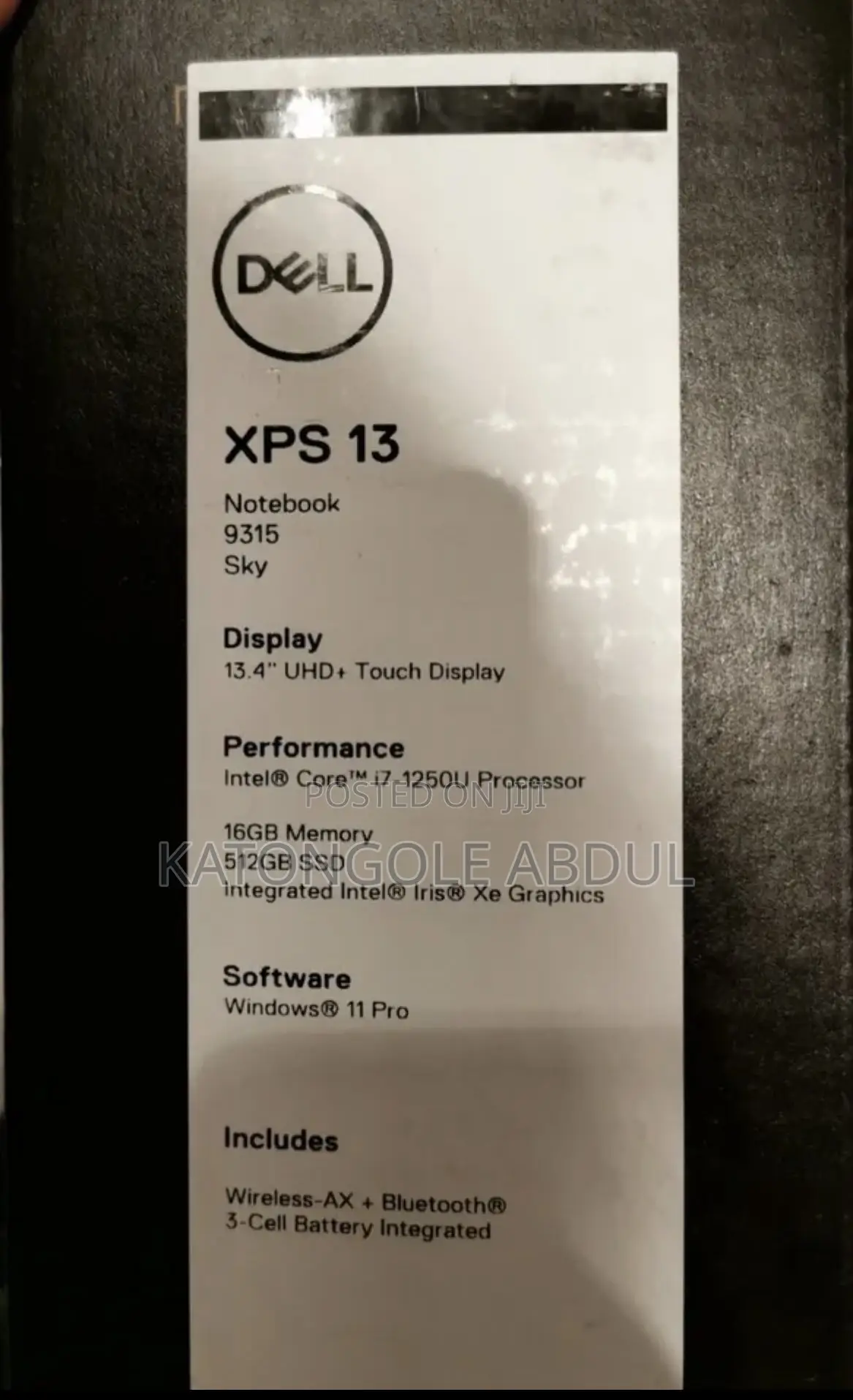 New Laptop Dell XPS 13 9315 16GB Intel Core I7 SSD 512GB