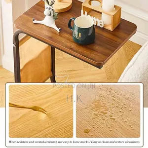 C-Shaped Side Table With Wheels
