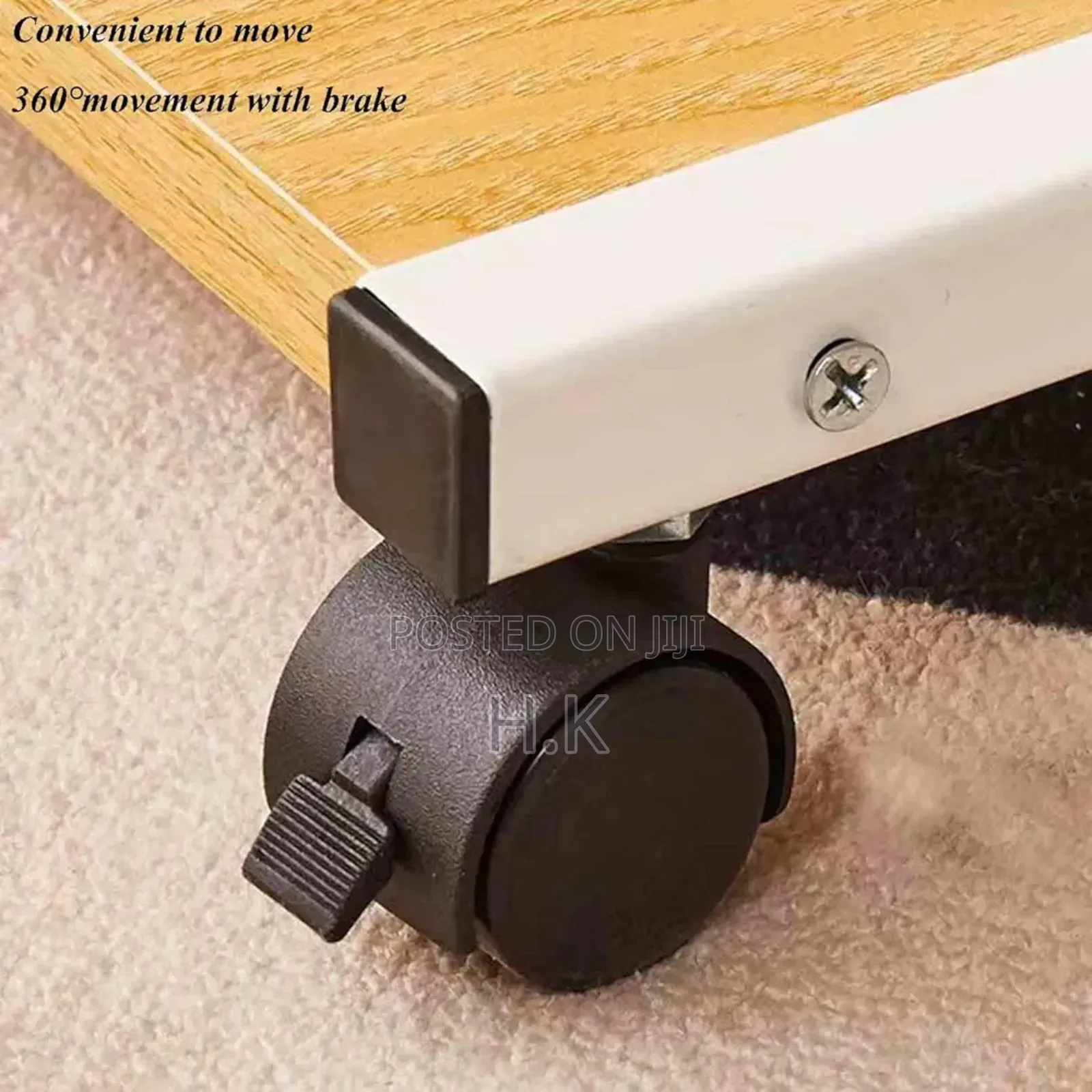 C-Shaped Side Table With Wheels