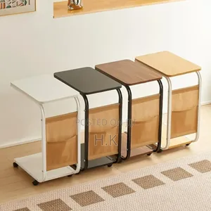 C-Shaped End Table With Wheels