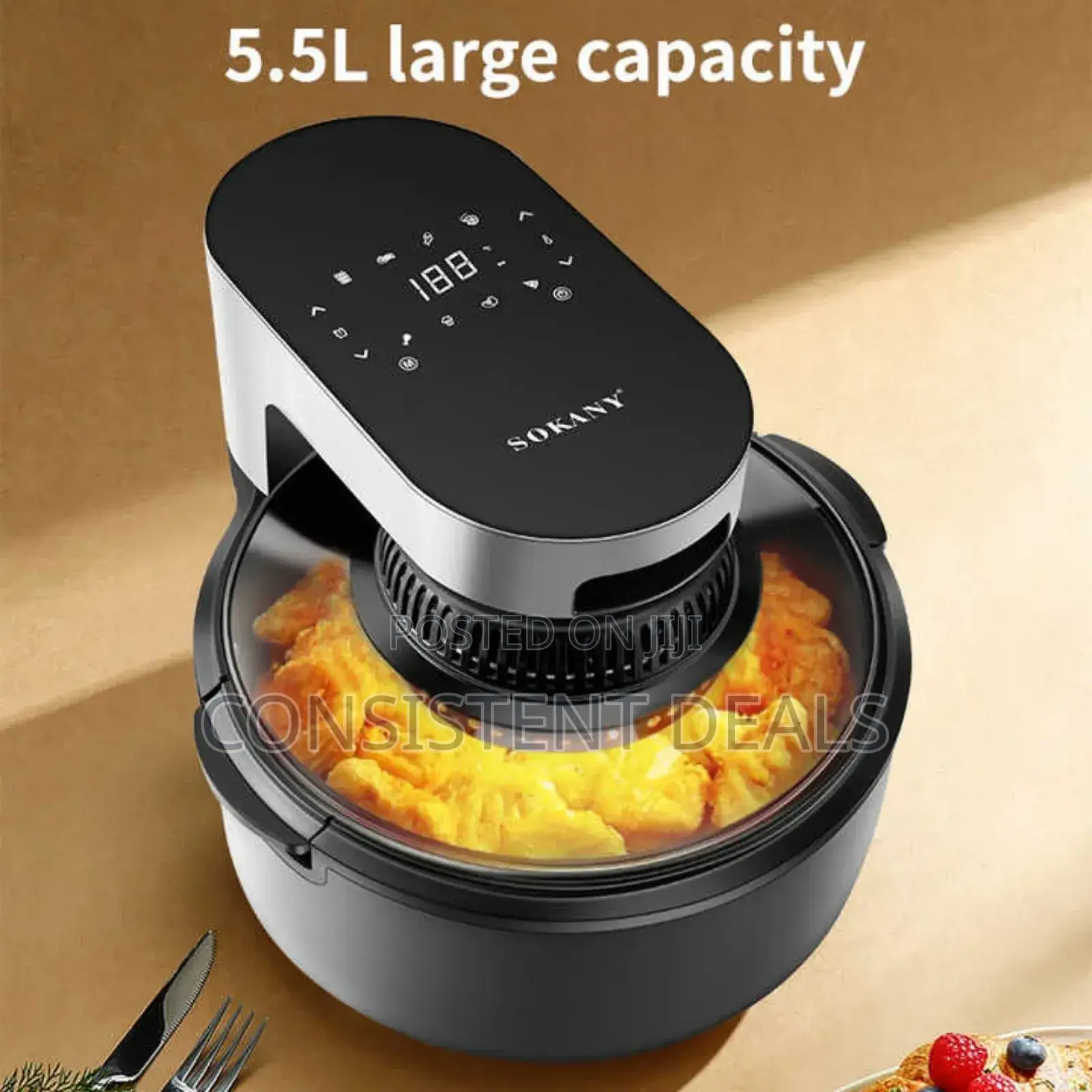 Sokany 5.5l Multifunction Air Fryer With Digital Touch Pad