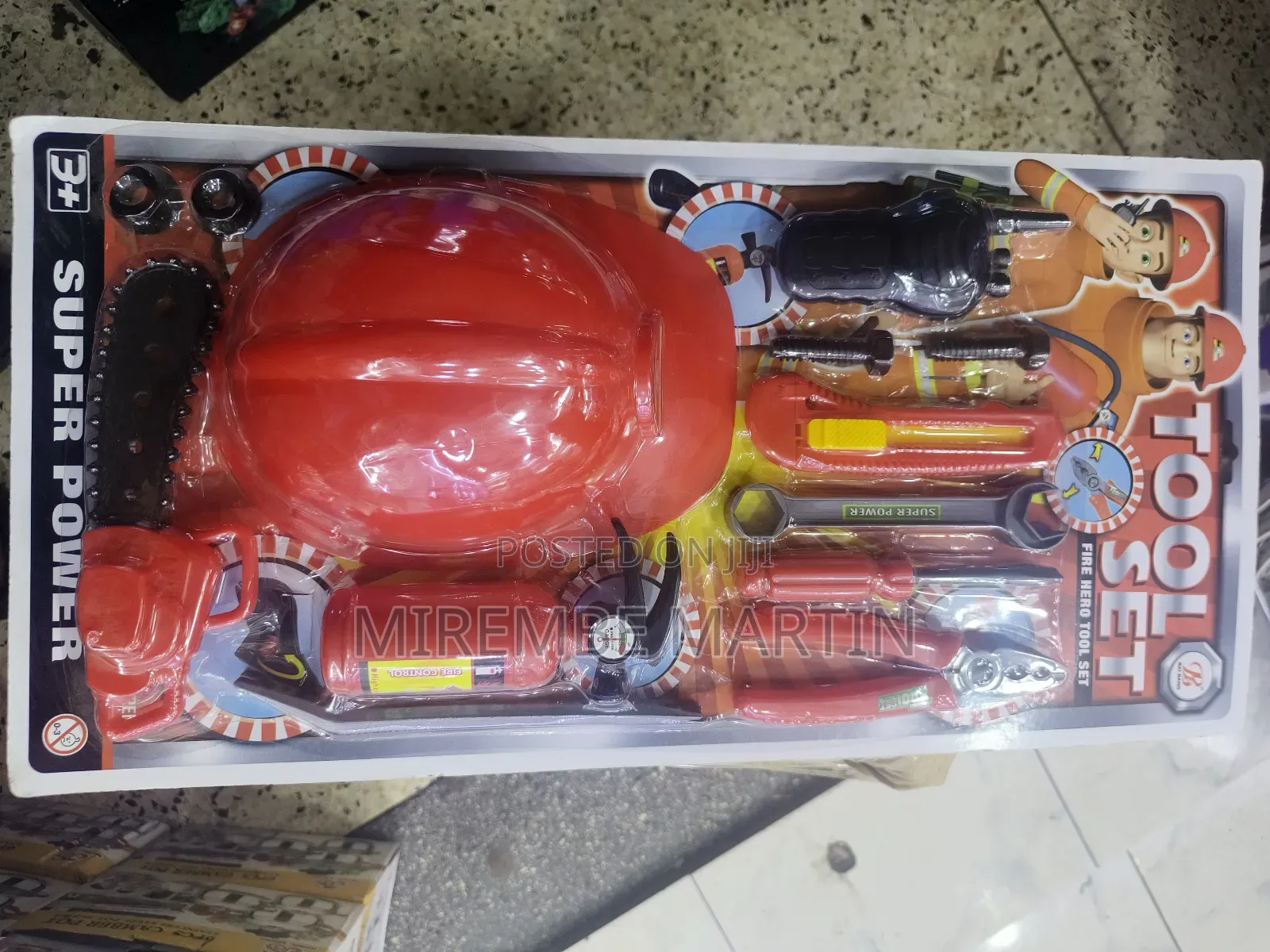Firefighter Tools Toy, 13 Pieces - Red Black