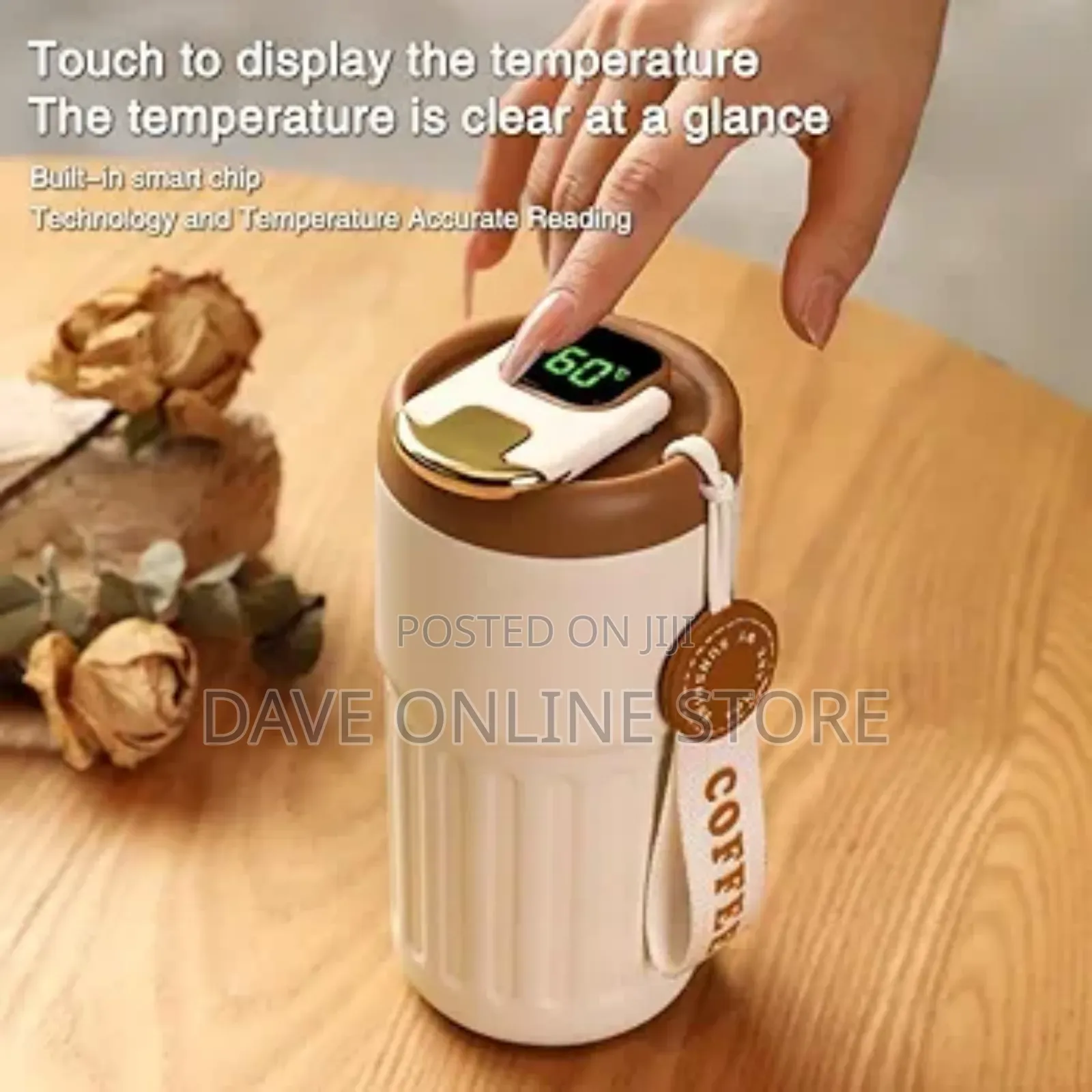 Coffee Thermos With Temperature Display, 450ml
