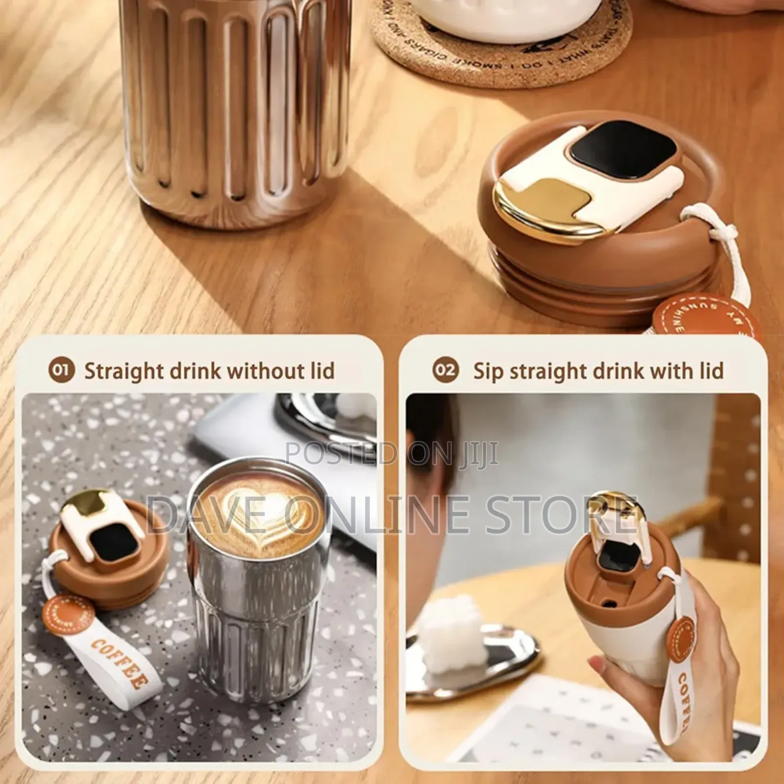 Coffee Thermos With Temperature Display, 450ml