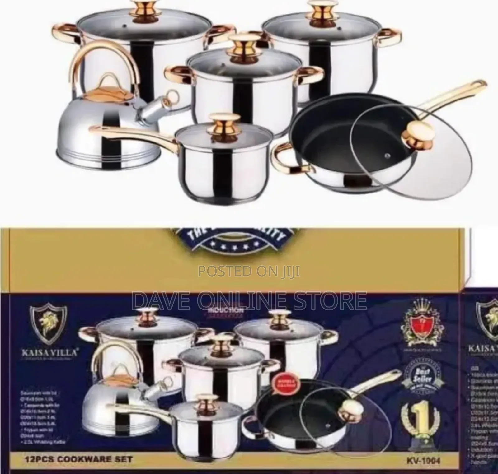 Kaisa Villa 12 Piece Stainless Steel Induction Cookware Set