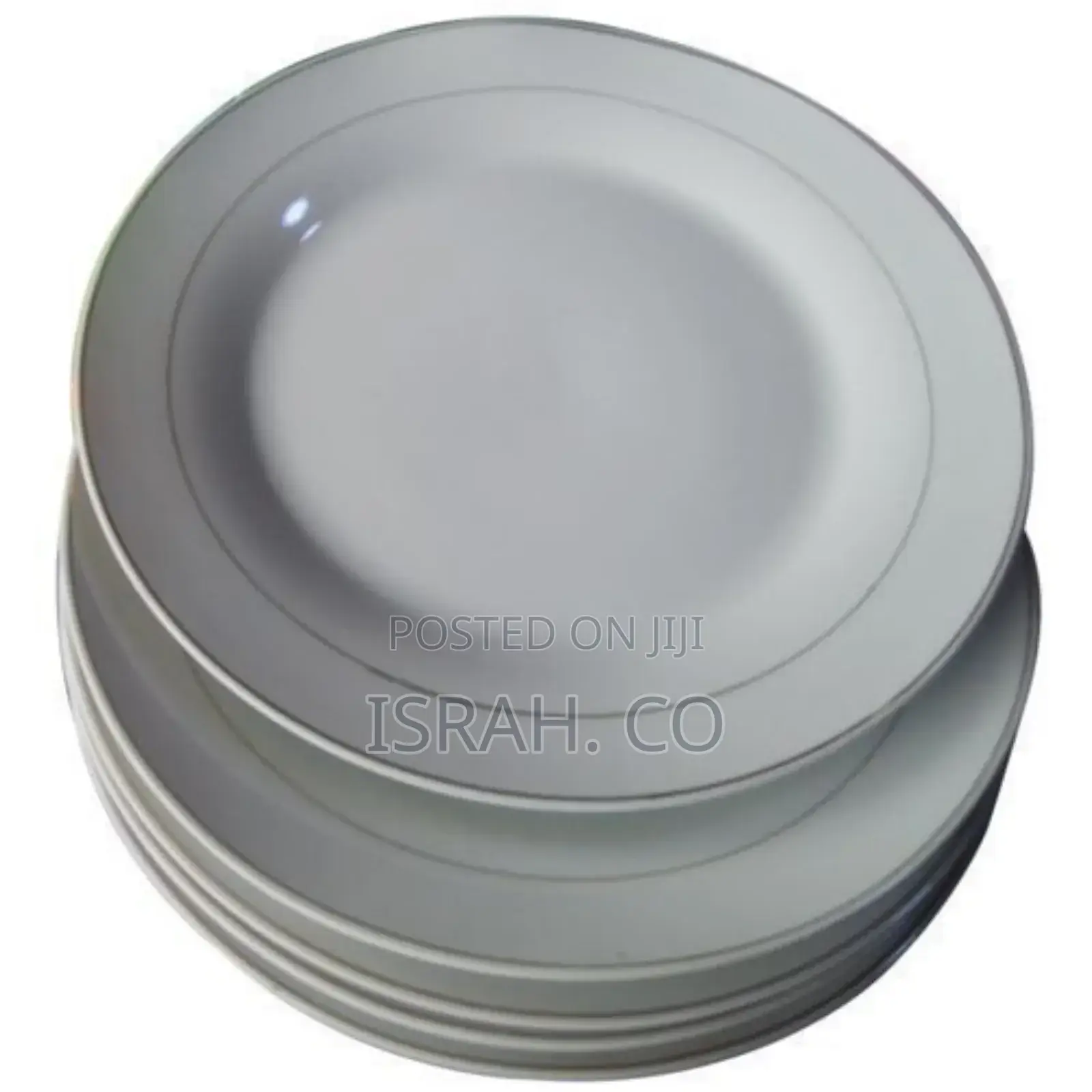 Set of 6 Ceramic Dinner Plates –White
