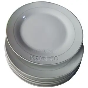 Set of 6 Ceramic Dinner Plates –White