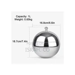 1l Portable Thickened Stainless Steel Ice Bucket