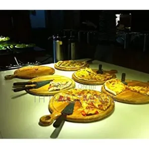 25cm Wooden Serving Pizza Platetray,Chopping Board,Brown