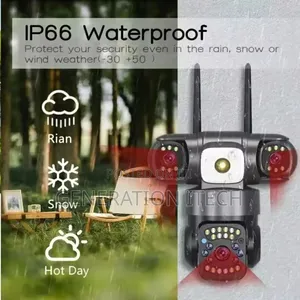 4g Wireless Camera With Three Rotating Lenses - Water Proof