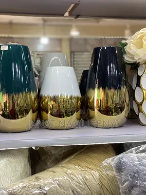 Green, White, Black Gold Coated Flower Vessels