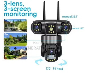 V380 4g Wifi Camera With Three Lens- Motion Detection