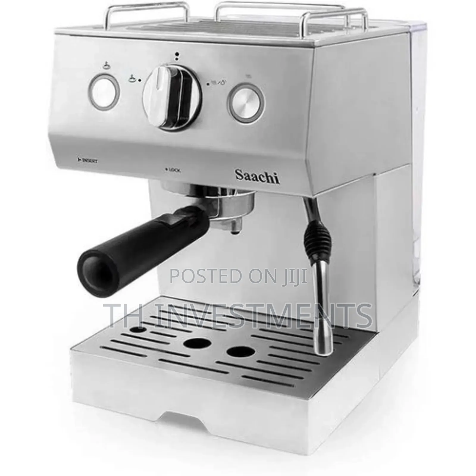 Coffee, Espresso and Cappuccino Maker Machine-Silver 