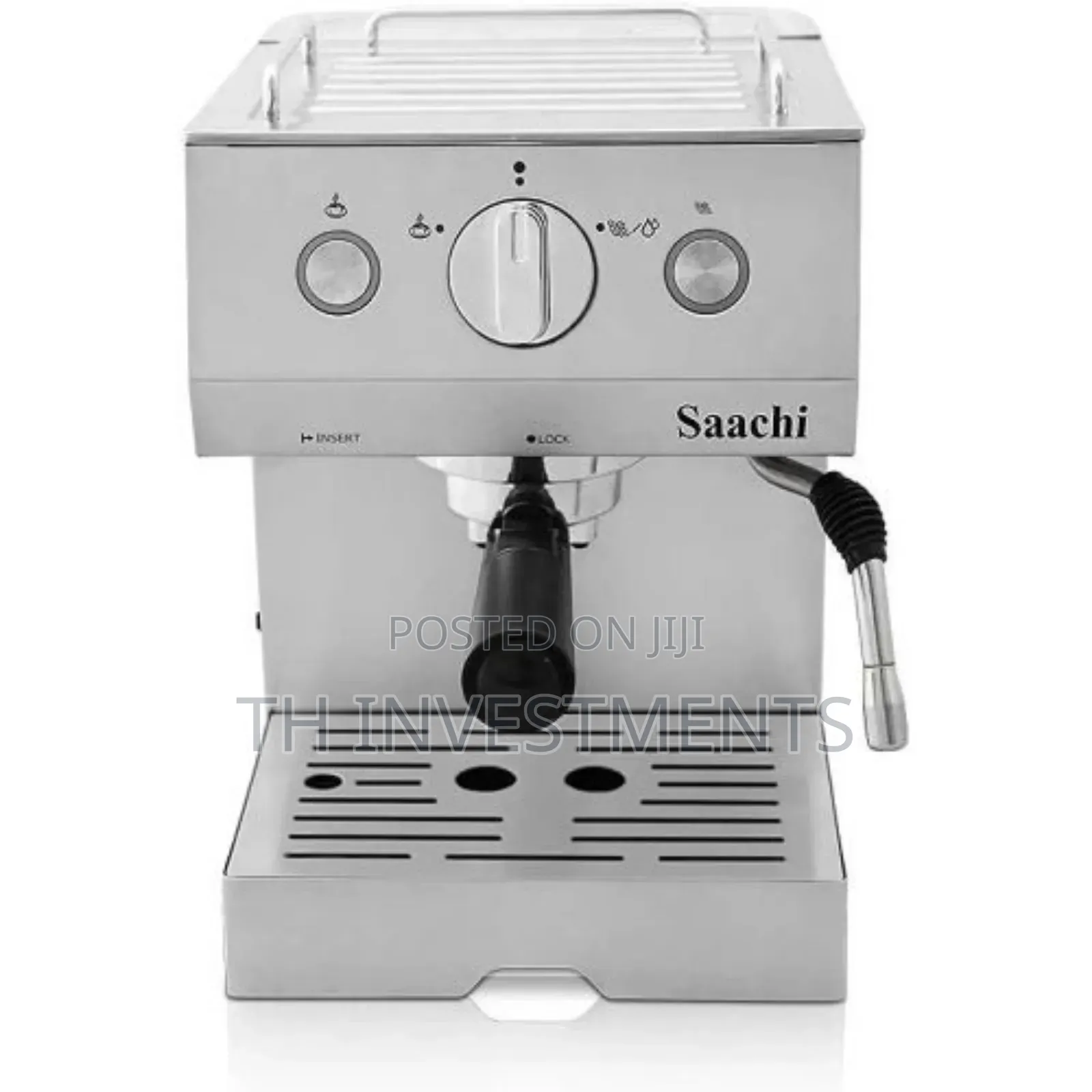 Coffee, Espresso and Cappuccino Maker Machine-Silver 