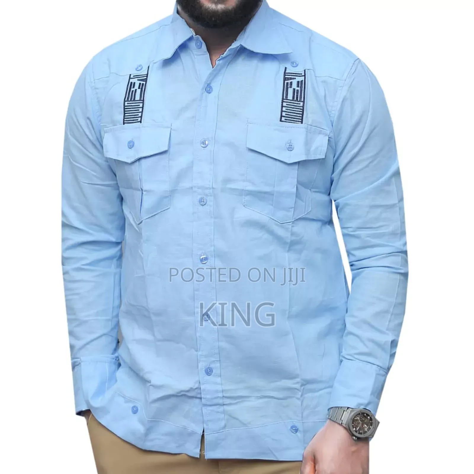 Crescent Linen Shirts. African Style. Kitengi