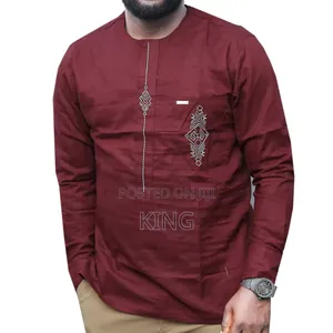 Hemmed Linen Shirts. African Style. Kitengi