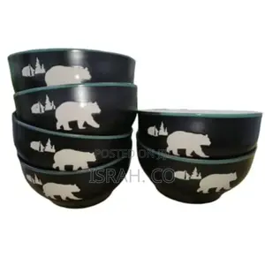6 Piece Moose in the Woods Pines Stoneware Food Ceramic