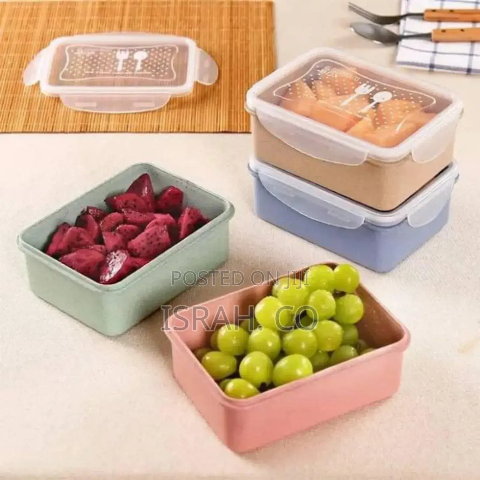 Plastic Lunch Boxes Fridge Food Container Colorful