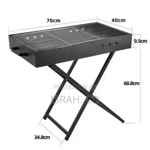 80x30cm Heavy Duty Foldable BBQ Stand With Kabab