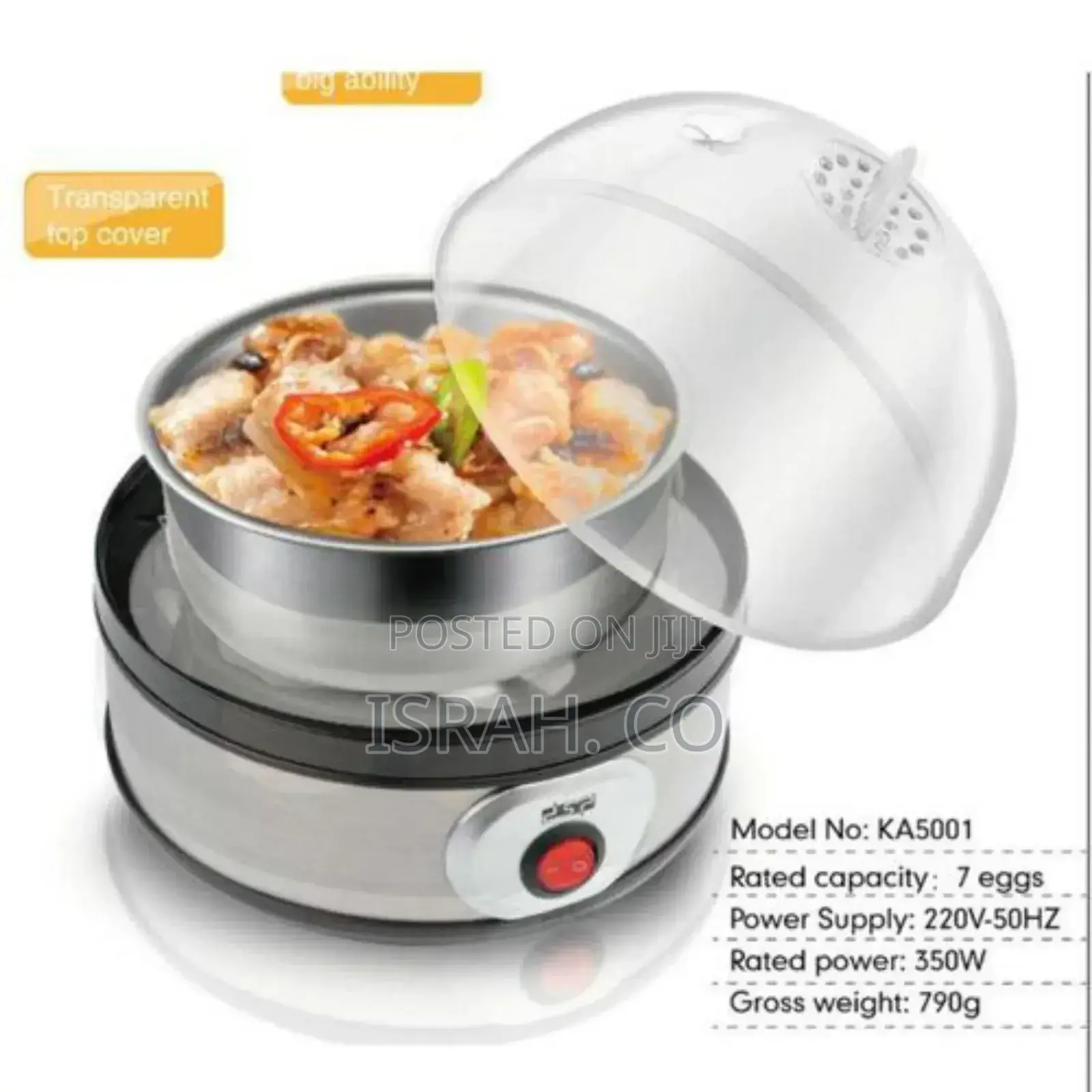 DSP Stainless Steel Breakfast Machine Egg Cooker for 1-7 Egg